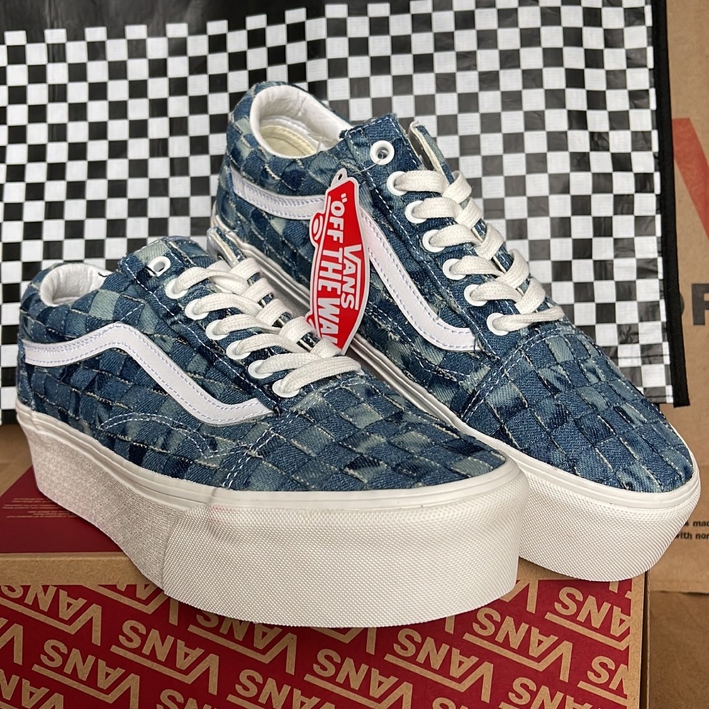 Vans Old Skool Stacked Platforms Woven Denim/Multi WMNS sneakers - Picture 5 of 16